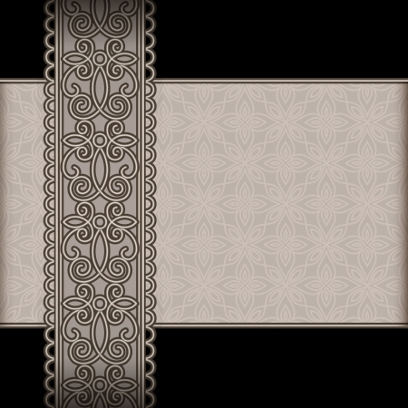 Vintage background with seamless lace ribbonのイラスト素材