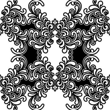 Black and white vintage seamless patternのイラスト素材