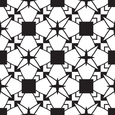 Black and white geometric seamless patternのイラスト素材