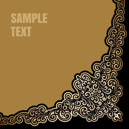 Vintage gold background, antique corner decorationのイラスト素材