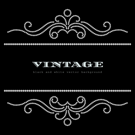 Black and white vintage jewelry backgroundのイラスト素材
