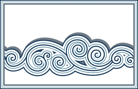 Horizontal seamless wave border isolated on whiteのイラスト素材