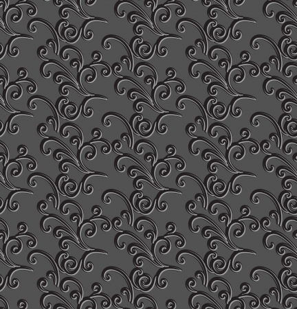 Abstract floral background, grey seamless patternのイラスト素材
