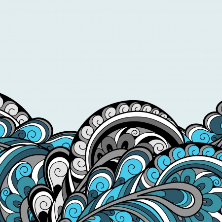 Abstract background, blue feather pattern のイラスト素材