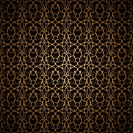 Vintage gold lace, seamless patternのイラスト素材