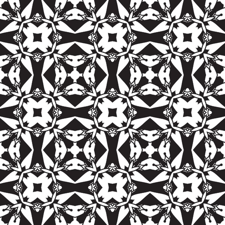 Black and white geometric seamless patternのイラスト素材