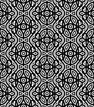Abstract ornament, black and white seamless patternのイラスト素材