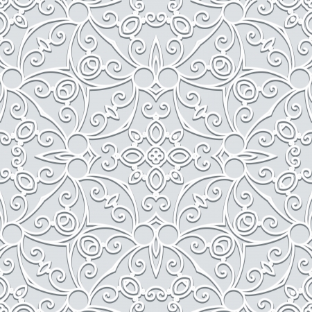Abstract grey floral seamless patternのイラスト素材