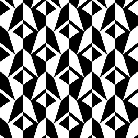 Black and white geometric seamless patternのイラスト素材