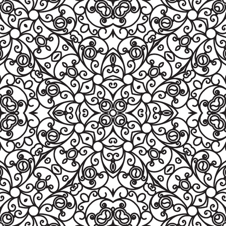 Vintage monochrome seamless patternのイラスト素材
