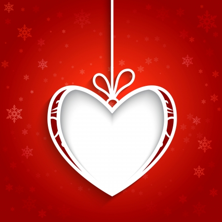 Decorative red heart background, Valentines Day cardのイラスト素材