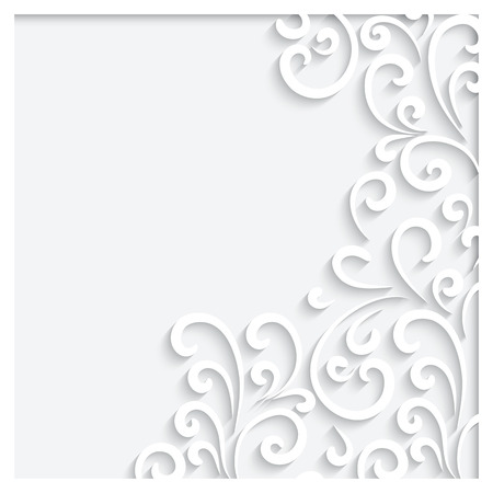 Abstract floral background with paper swirlsのイラスト素材