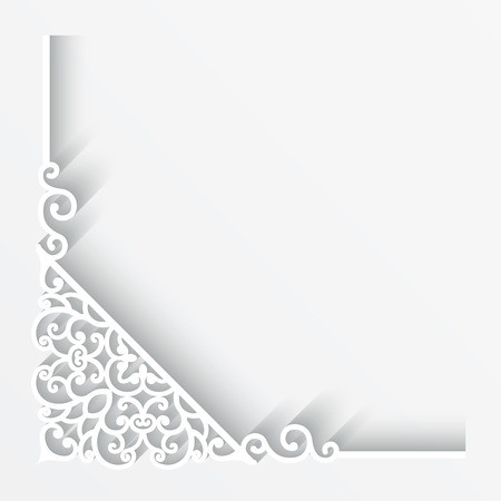 Paper corner ornament on white backgroundのイラスト素材