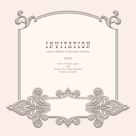 Vintage background, elegant frame templateのイラスト素材