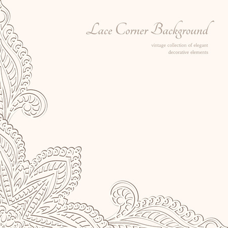 Vintage background, lacy corner ornamentのイラスト素材