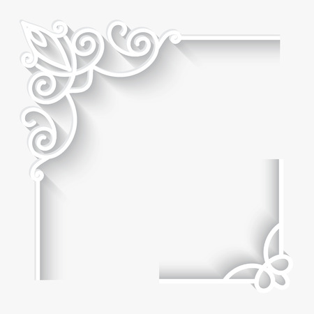Set of paper corner ornaments on white backgroundのイラスト素材