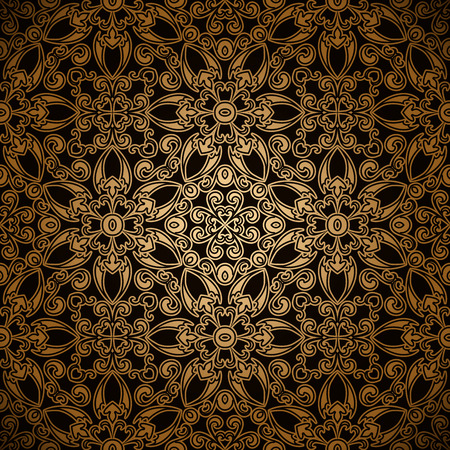 Vintage seamless pattern, gold lace backgroundのイラスト素材