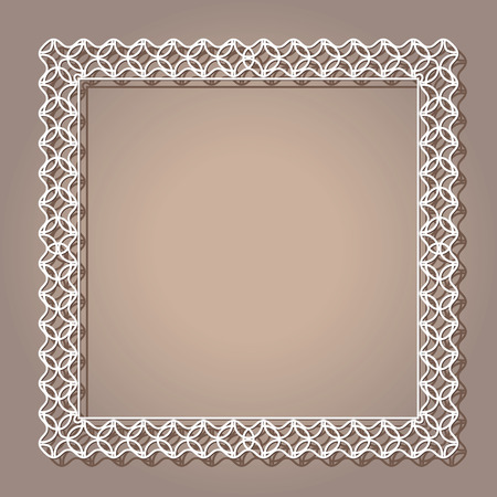 Vintage lace background, square ornamental frameのイラスト素材