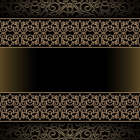 Vintage gold background with ornamental bordersのイラスト素材