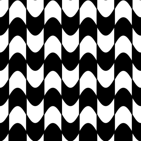 Abstract black and white background, wavy seamless patternのイラスト素材
