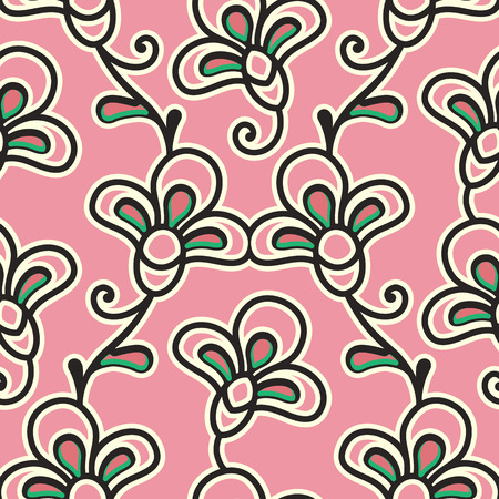 Abstract floral ornament, seamless patternのイラスト素材