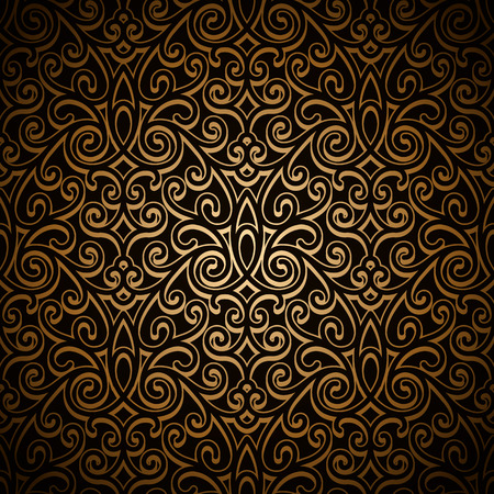 Vintage gold seamless pattern, ornamental backgroundのイラスト素材