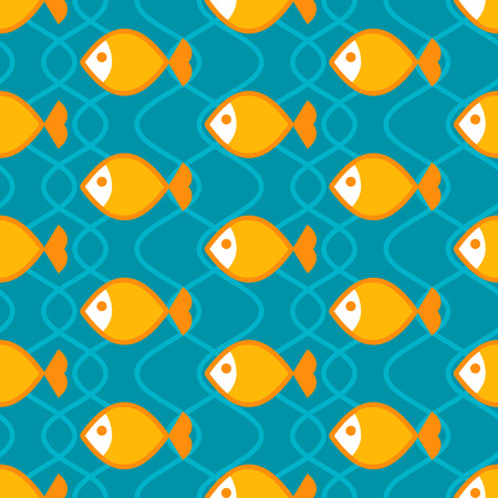 Abstract seamless pattern with stylized fishのイラスト素材