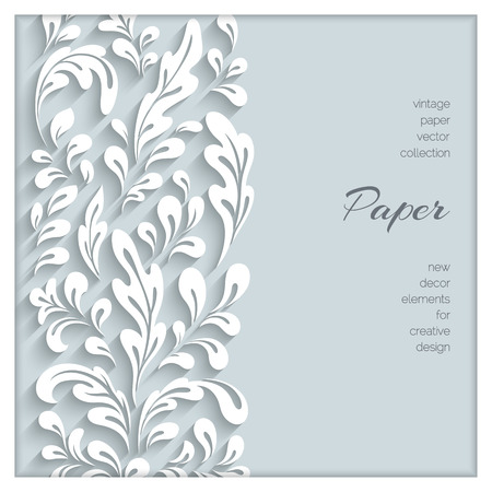Abstract floral background with paper swirlsのイラスト素材