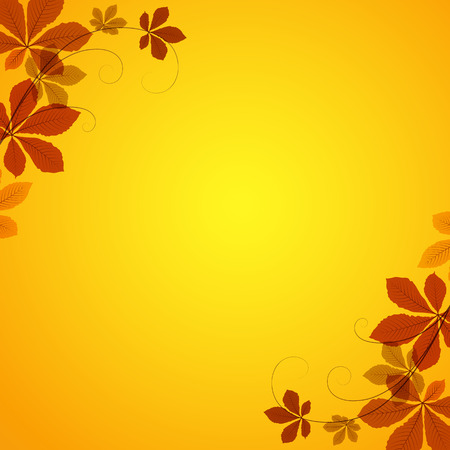 Abstract autumn background with yellow chestnut leavesのイラスト素材