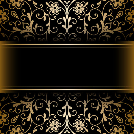 Vintage gold background, golden ornamental frame のイラスト素材