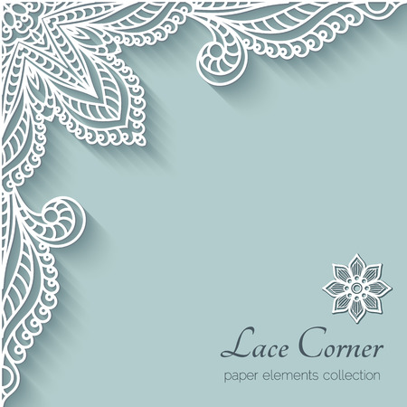 Paper background with lace corner ornamentのイラスト素材