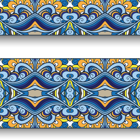 Abstract paper background with ornamental bordersのイラスト素材
