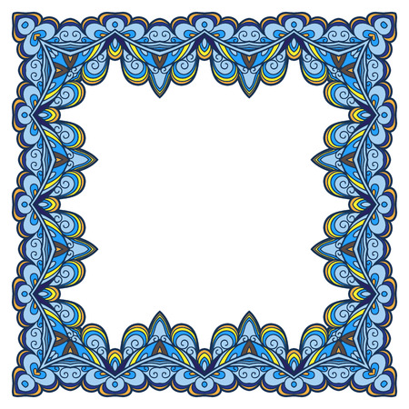 Abstract colorful background, ornamental square frameのイラスト素材