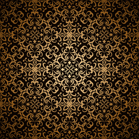 Vintage gold background, seamless pattern, abstract lace textureのイラスト素材