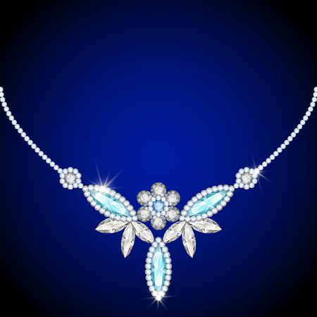 Elegant jewelry necklace, jewellery diamond decorationのイラスト素材