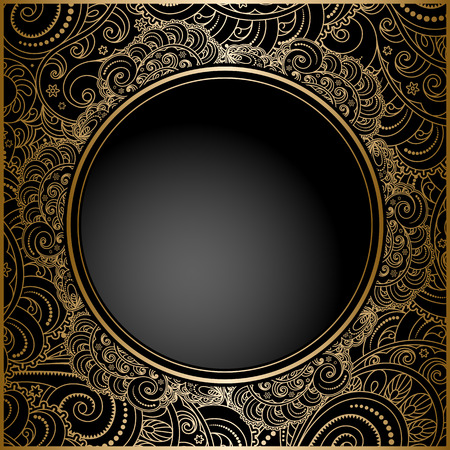 Vintage gold background cover, ornamental frameのイラスト素材