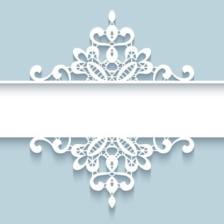Abstract paper divider,  lace background, ornamental frameのイラスト素材