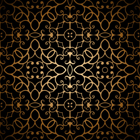 Vintage gold background, seamless pattern, abstract lace textureのイラスト素材