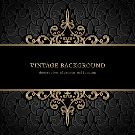 Vintage gold background, divider, header, ornamental frameのイラスト素材
