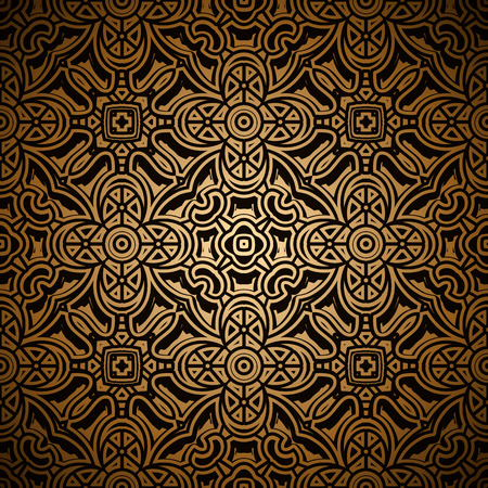 Vintage gold seamless pattern, ornamental backgroundのイラスト素材