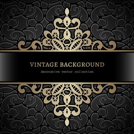 Vintage gold background, divider, header, ornamental frameのイラスト素材
