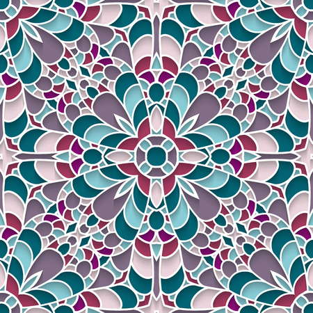 Abstract mosaic background, ceramic tiles, majolica, seamless patternのイラスト素材