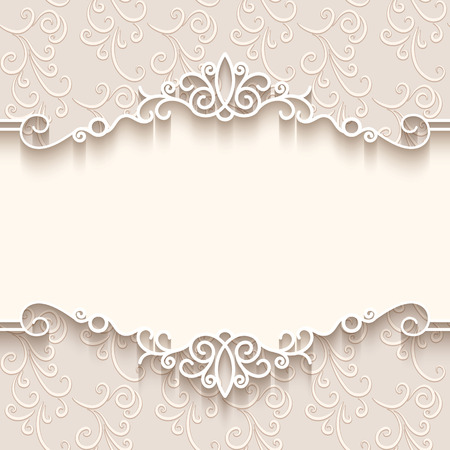 Vintage background with paper border decoration, divider, header, ornamental frame template