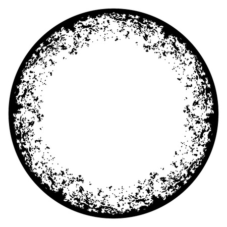 Round frame with grunge texture on white backgroundのイラスト素材