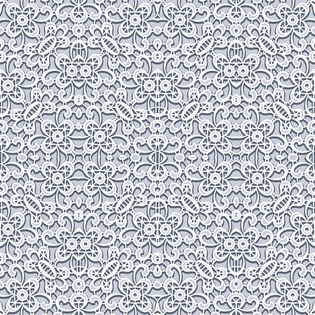 Seamless lace pattern, lacy texture, embroidery, tulle ornament in neutral colorのイラスト素材