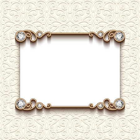Vintage card with diamond jewelry decoration, elegant wedding invitation or announcement templateのイラスト素材