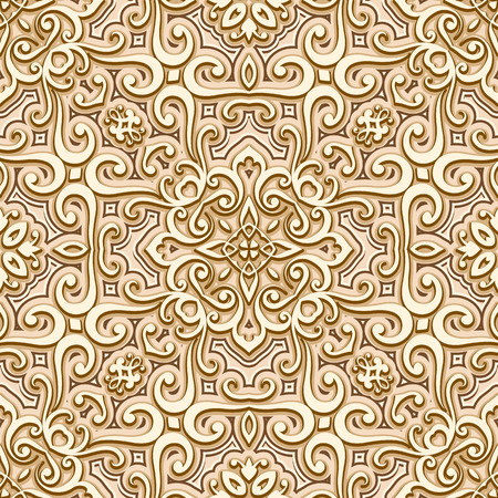 Abstract seamless pattern, vintage gold background, ornamental golden textureのイラスト素材