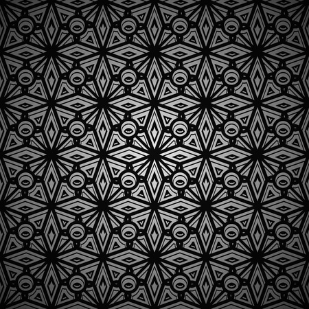 Vintage ornamental black background, seamless patternのイラスト素材