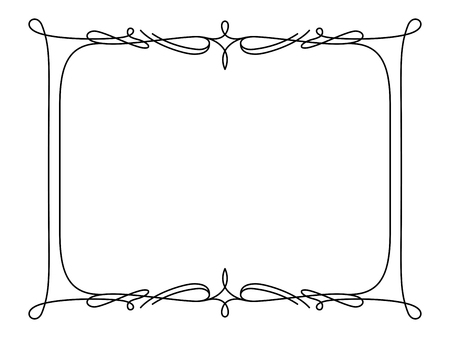 Rectangle frame, simple frame ornament, decorative design element in retro style, certificate or invitation template on whiteのイラスト素材