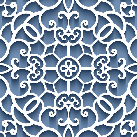 Abstract paper lace texture, elegant tulle ornament, seamless patternのイラスト素材